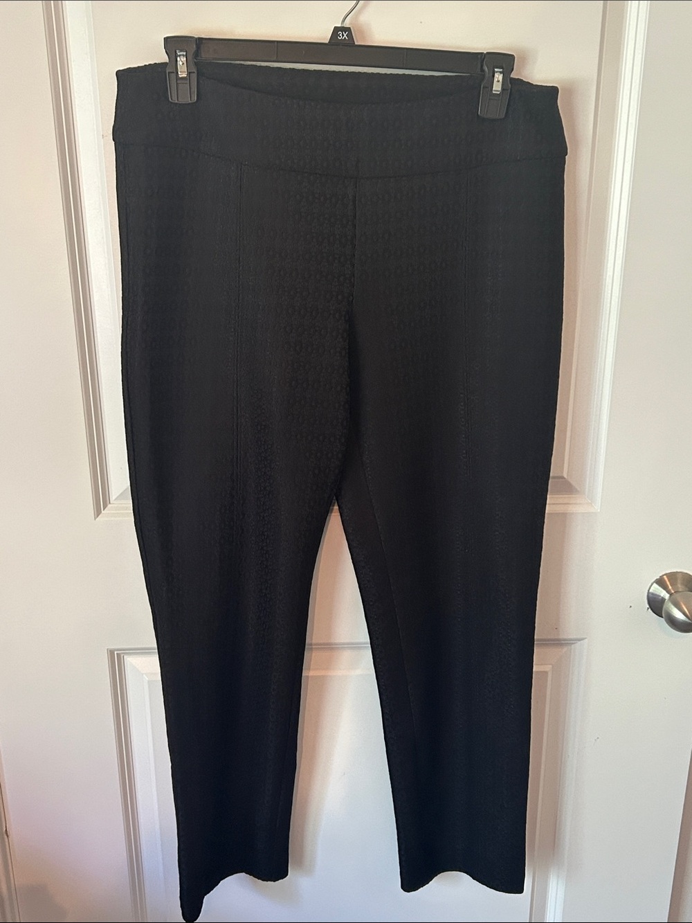 new directions Black Straight-Leg Pull-On Knit Pants